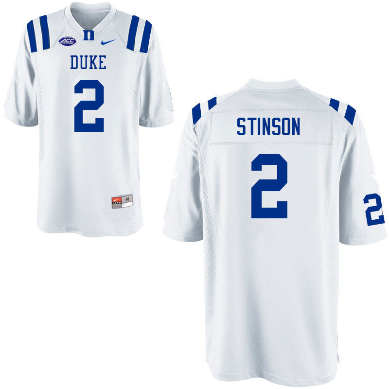 Men #2 Jaylen Stinson Duke Blue Devils College Football Jerseys Sale-White